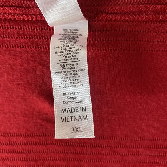 LuLaRoe Simply Comfortable Top Womens 3XL Red Long Sleeve Pullover‎ Sweater - Picture 3 of 9